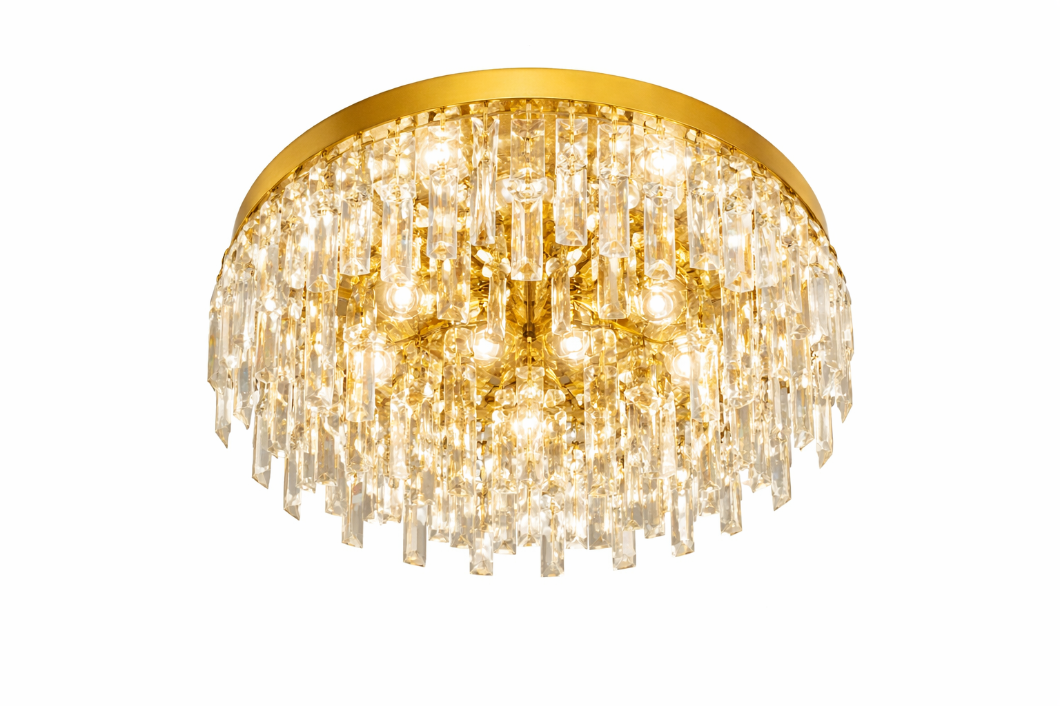 Plafonnier LED Cristal Doré