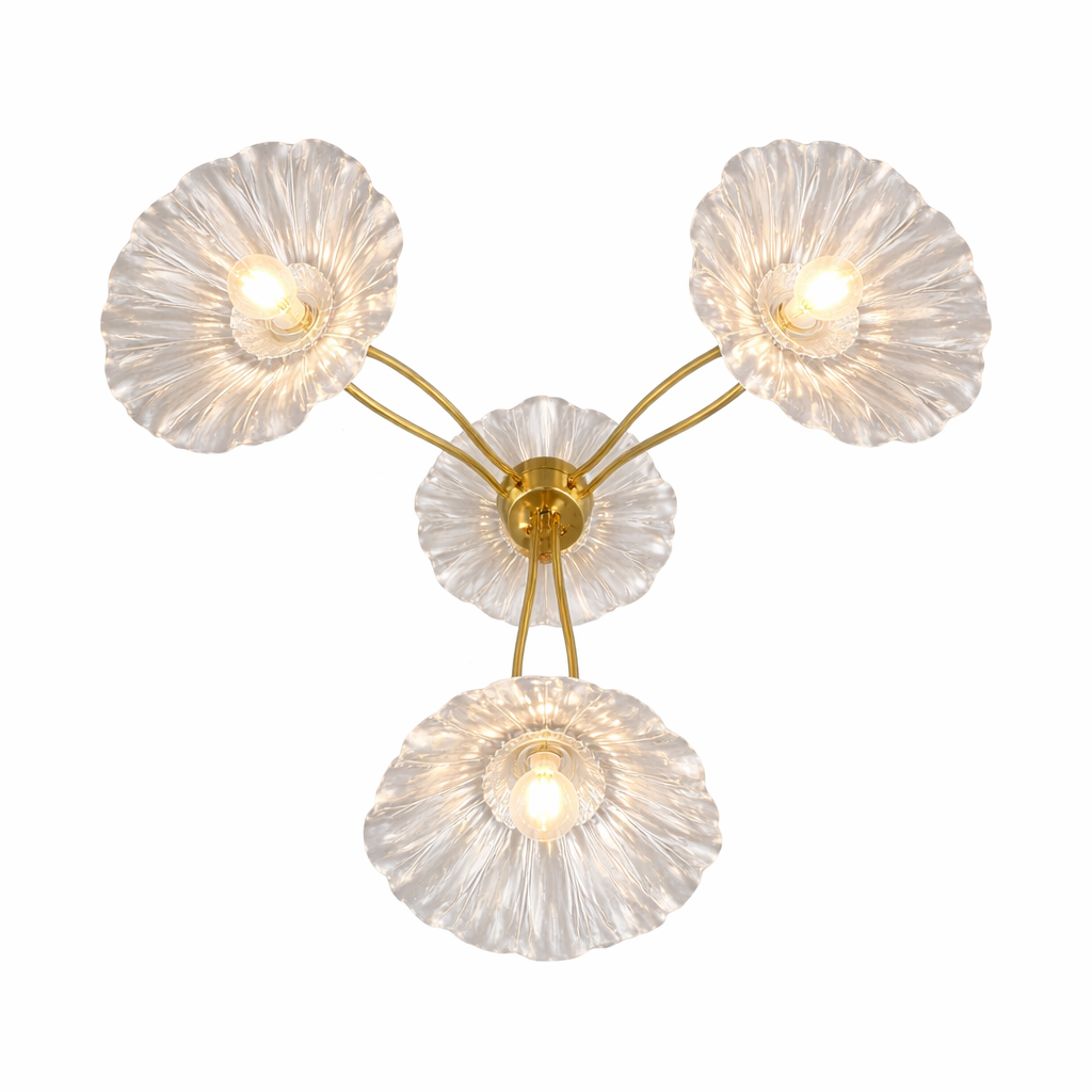 Lustre suspension moderne en verre transparent