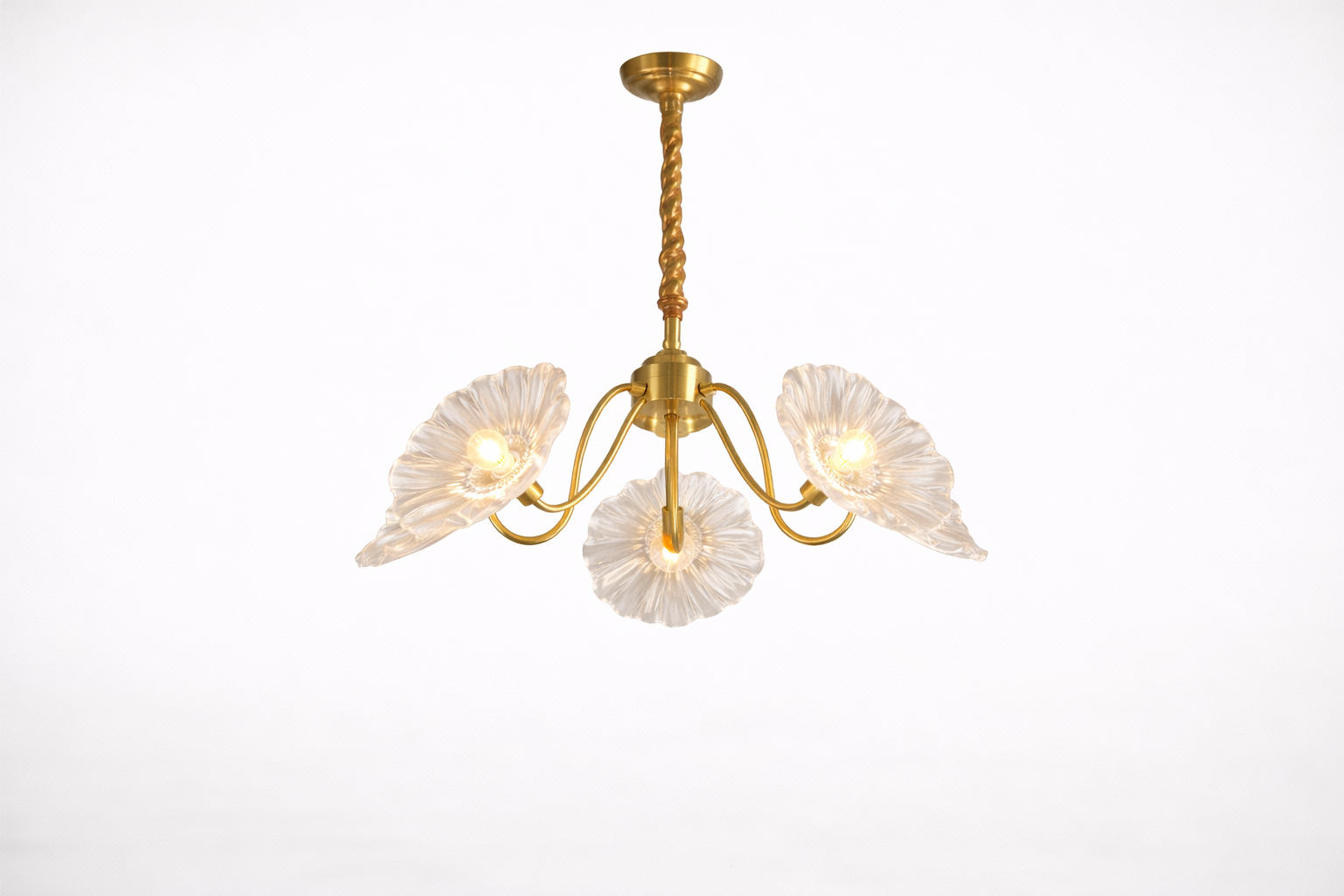 Lustre suspension moderne en verre transparent