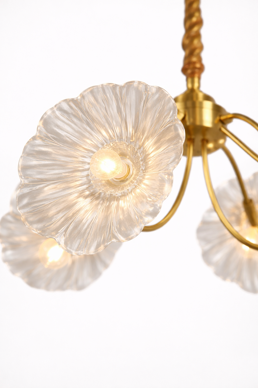 Lustre suspension moderne en verre transparent